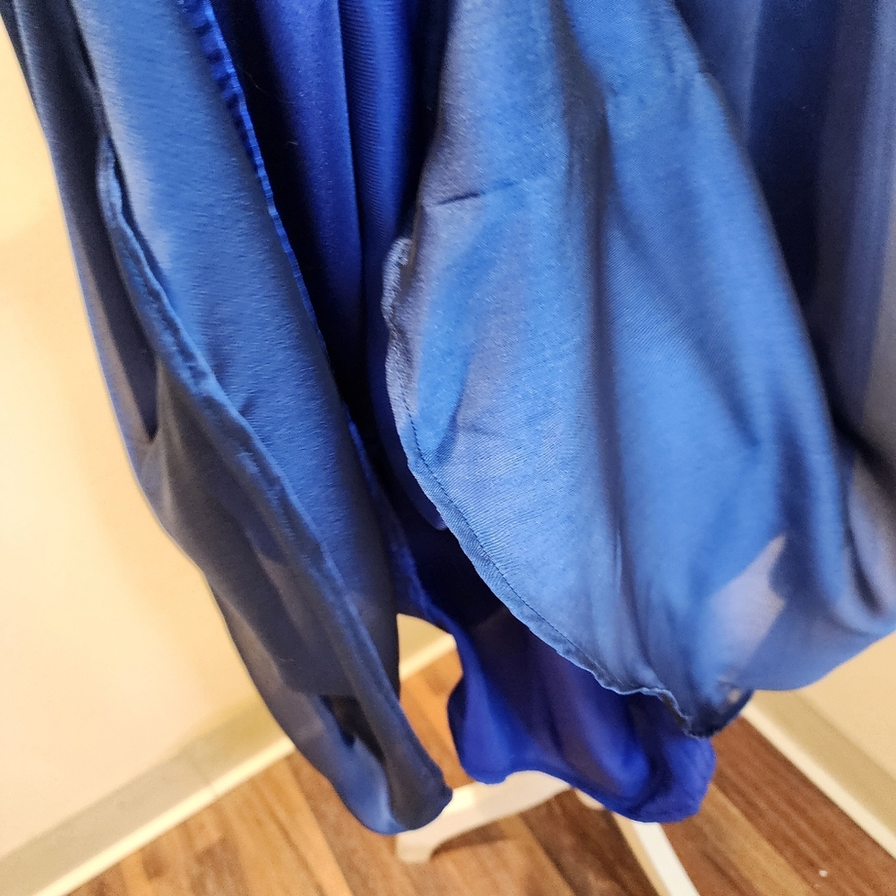 BELSOIE Stunning Royal Blue V-Neck Evening Midi  Dress 12 - Picture 6 of 10